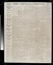 Titelseite der Chicago Tribune zum Chicago-Feuer von 1871, 1871